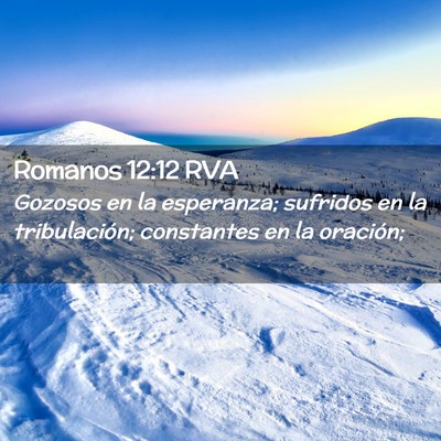 Picture 02 - Romanos 12:12 RVA - Gozosos en la esperanza; sufridos en la - Bible Verse Picture