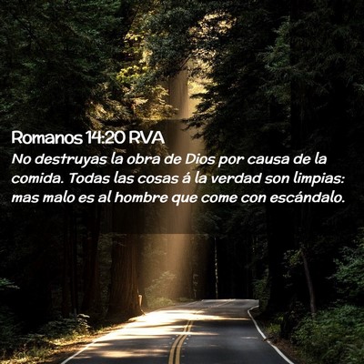Picture 02 - Romanos 14:20 RVA - No destruyas la obra de Dios por causa de la - Bible Verse Picture