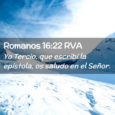 Picture 02 - Romanos 16:22 RVA - Yo Tercio, que escribí la epístola, os saludo - Bible Verse Picture