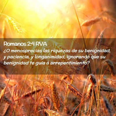 Picture 02 - Romanos 2:4 RVA - ¿O menosprecias las riquezas de su benignidad, y - Bible Verse Picture