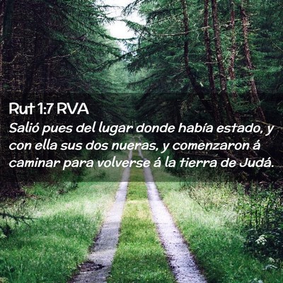 Picture 02 - Rut 1:7 RVA - Salió pues del lugar donde había estado, y con - Bible Verse Picture
