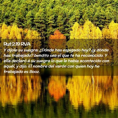 Picture 02 - Rut 2:19 RVA - Y díjole su suegra: ¿Dónde has espigado hoy? - Bible Verse Picture