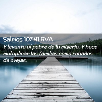Picture 02 - Salmos 107:41 RVA - Y levanta al pobre de la miseria, Y hace - Bible Verse Picture