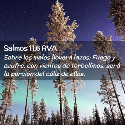 Picture 02 - Salmos 11:6 RVA - Sobre los malos lloverá lazos; Fuego y azufre, - Bible Verse Picture