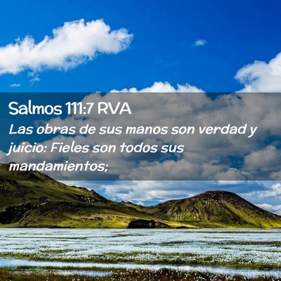 Picture 02 - Salmos 111:7 RVA - Las obras de sus manos son verdad y juicio: - Bible Verse Picture