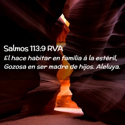 Picture 02 - Salmos 113:9 RVA - El hace habitar en familia á la estéril, Gozosa - Bible Verse Picture