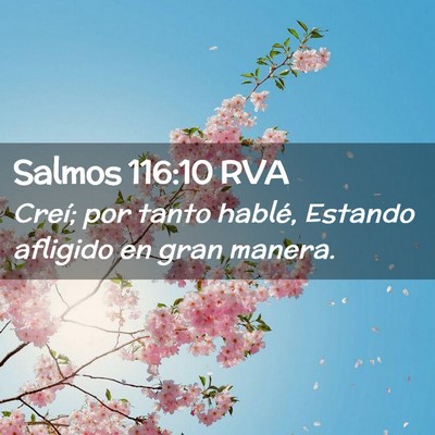 Picture 02 - Salmos 116:10 RVA - Creí; por tanto hablé, Estando afligido en gran - Bible Verse Picture
