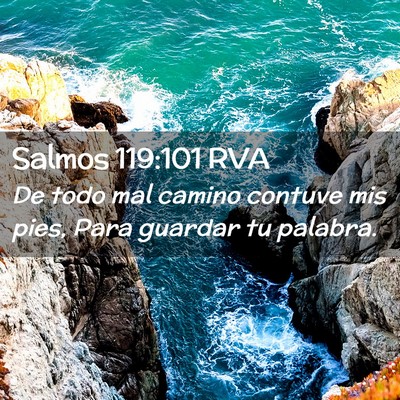 Picture 02 - Salmos 119:101 RVA - De todo mal camino contuve mis pies, Para guardar - Bible Verse Picture