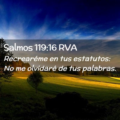 Picture 02 - Salmos 119:16 RVA - Recrearéme en tus estatutos: No me olvidaré de - Bible Verse Picture