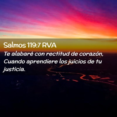Picture 02 - Salmos 119:7 RVA - Te alabaré con rectitud de corazón, Cuando - Bible Verse Picture