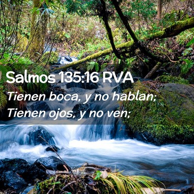 Picture 02 - Salmos 135:16 RVA - Tienen boca, y no hablan; Tienen ojos, y no - Bible Verse Picture
