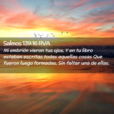 Picture 02 - Salmos 139:16 RVA - Mi embrión vieron tus ojos, Y en tu libro - Bible Verse Picture