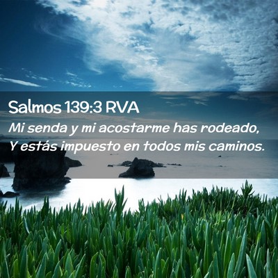Picture 02 - Salmos 139:3 RVA - Mi senda y mi acostarme has rodeado, Y estás - Bible Verse Picture
