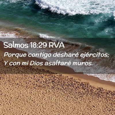 Picture 02 - Salmos 18:29 RVA - Porque contigo desharé ejércitos; Y con mi Dios - Bible Verse Picture