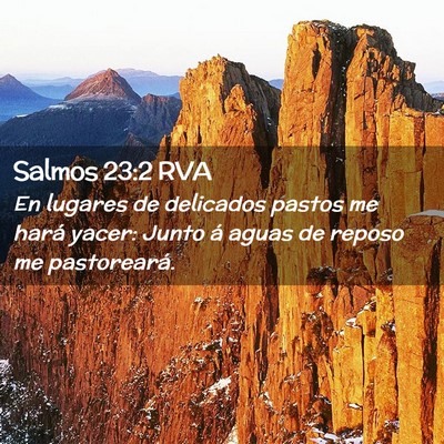 Picture 02 - Salmos 23:2 RVA - En lugares de delicados pastos me hará yacer: - Bible Verse Picture