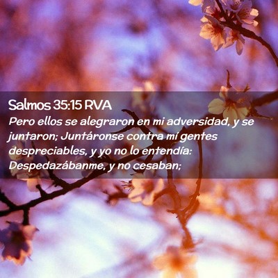 Picture 02 - Salmos 35:15 RVA - Pero ellos se alegraron en mi adversidad, y se - Bible Verse Picture