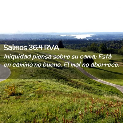Picture 02 - Salmos 36:4 RVA - Iniquidad piensa sobre su cama; Está en camino - Bible Verse Picture