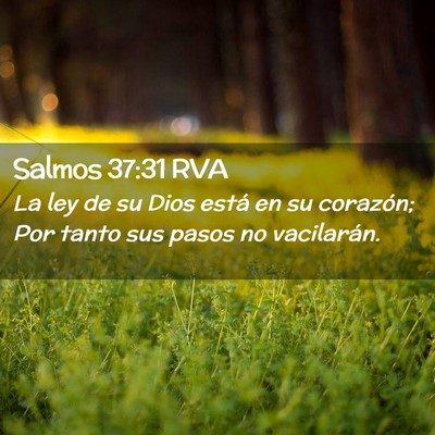 Picture 02 - Salmos 37:31 RVA - La ley de su Dios está en su corazón; Por tanto - Bible Verse Picture