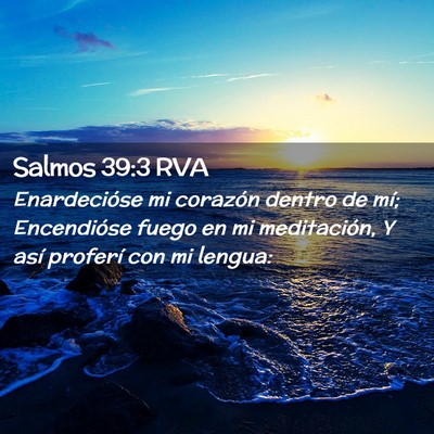 Picture 02 - Salmos 39:3 RVA - Enardecióse mi corazón dentro de mí; - Bible Verse Picture