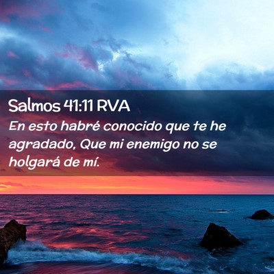 Picture 02 - Salmos 41:11 RVA - En esto habré conocido que te he agradado, Que - Bible Verse Picture