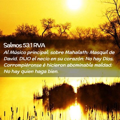 Picture 02 - Salmos 53:1 RVA - Al Músico principal: sobre Mahalath: Masquil de - Bible Verse Picture