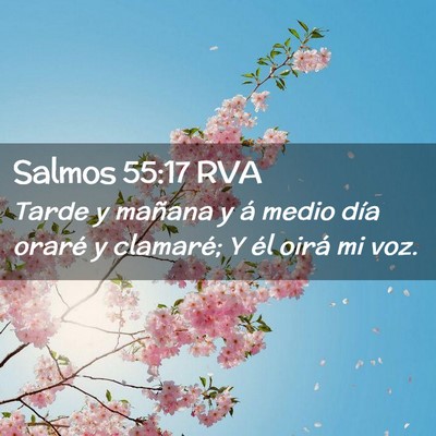 Picture 02 - Salmos 55:17 RVA - Tarde y mañana y á medio día oraré y - Bible Verse Picture