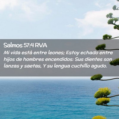 Picture 02 - Salmos 57:4 RVA - Mi vida está entre leones; Estoy echado entre - Bible Verse Picture