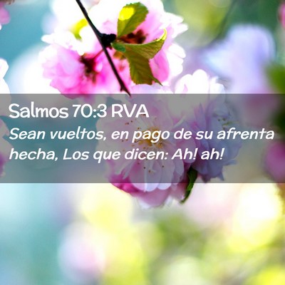 Picture 02 - Salmos 70:3 RVA - Sean vueltos, en pago de su afrenta hecha, Los - Bible Verse Picture