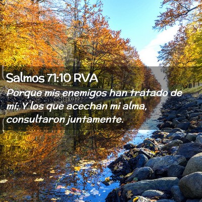 Picture 02 - Salmos 71:10 RVA - Porque mis enemigos han tratado de mí; Y los que - Bible Verse Picture