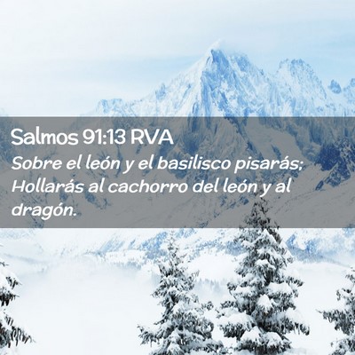 Picture 02 - Salmos 91:13 RVA - Sobre el león y el basilisco pisarás; Hollarás - Bible Verse Picture