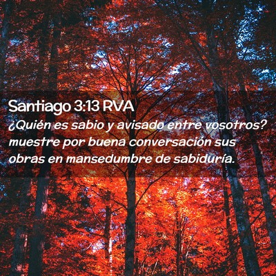 Picture 02 - Santiago 3:13 RVA - ¿Quién es sabio y avisado entre vosotros? - Bible Verse Picture