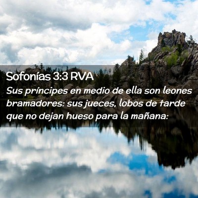 Picture 02 - Sofonías 3:3 RVA - Sus príncipes en medio de ella son leones - Bible Verse Picture