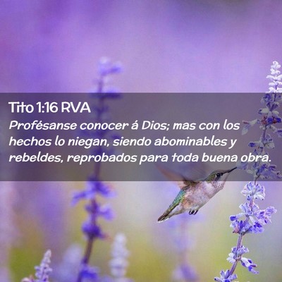 Picture 02 - Tito 1:16 RVA - Profésanse conocer á Dios; mas con los hechos - Bible Verse Picture