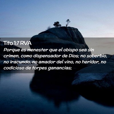 Picture 02 - Tito 1:7 RVA - Porque es menester que el obispo sea sin crimen, - Bible Verse Picture