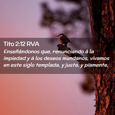Picture 02 - Tito 2:12 RVA - Enseñándonos que, renunciando á la impiedad y - Bible Verse Picture