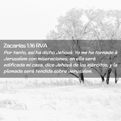 Picture 02 - Zacarías 1:16 RVA - Por tanto, así ha dicho Jehová: Yo me he - Bible Verse Picture