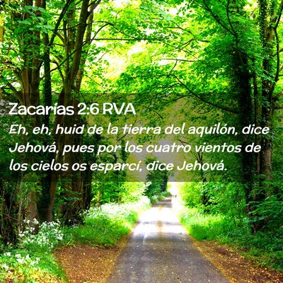 Picture 02 - Zacarías 2:6 RVA - Eh, eh, huid de la tierra del aquilón, dice - Bible Verse Picture