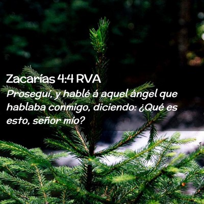 Picture 02 - Zacarías 4:4 RVA - Proseguí, y hablé á aquel ángel que hablaba - Bible Verse Picture