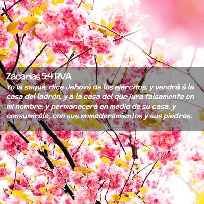 Picture 02 - Zacarías 5:4 RVA - Yo la saqué, dice Jehová de los ejércitos, y - Bible Verse Picture