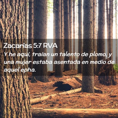 Picture 02 - Zacarías 5:7 RVA - Y he aquí, traían un talento de plomo, y una - Bible Verse Picture