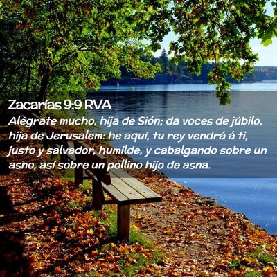 Picture 02 - Zacarías 9:9 RVA - Alégrate mucho, hija de Sión; da voces de - Bible Verse Picture