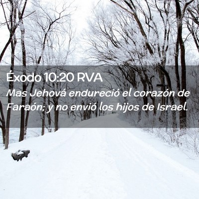 Picture 02 - Éxodo 10:20 RVA - Mas Jehová endureció el corazón de Faraón; y - Bible Verse Picture
