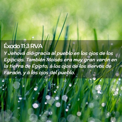 Picture 02 - Éxodo 11:3 RVA - Y Jehová dió gracia al pueblo en los ojos de - Bible Verse Picture