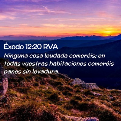 Picture 02 - Éxodo 12:20 RVA - Ninguna cosa leudada comeréis; en todas vuestras - Bible Verse Picture