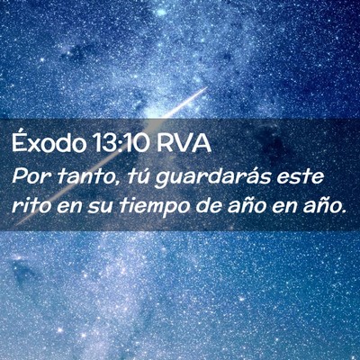 Picture 02 - Éxodo 13:10 RVA - Por tanto, tú guardarás este rito en su tiempo - Bible Verse Picture