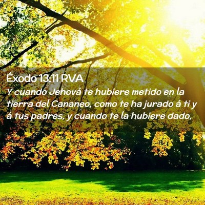 Picture 02 - Éxodo 13:11 RVA - Y cuando Jehová te hubiere metido en la tierra - Bible Verse Picture