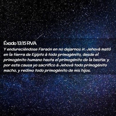 Picture 02 - Éxodo 13:15 RVA - Y endureciéndose Faraón en no dejarnos ir, - Bible Verse Picture