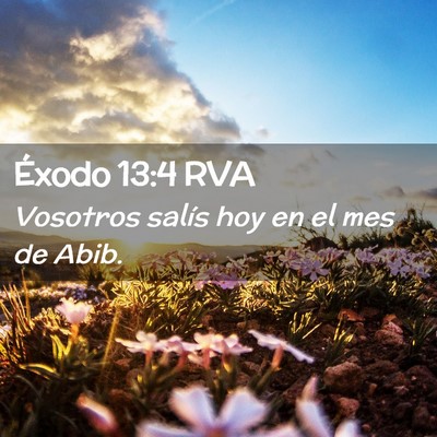 Picture 02 - Éxodo 13:4 RVA - Vosotros salís hoy en el mes de - Bible Verse Picture