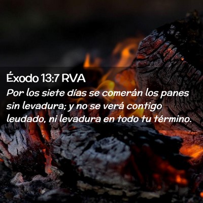 Picture 02 - Éxodo 13:7 RVA - Por los siete días se comerán los panes sin - Bible Verse Picture