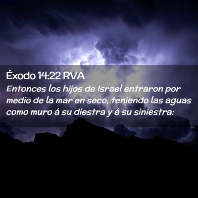 Picture 02 - Éxodo 14:22 RVA - Entonces los hijos de Israel entraron por medio - Bible Verse Picture